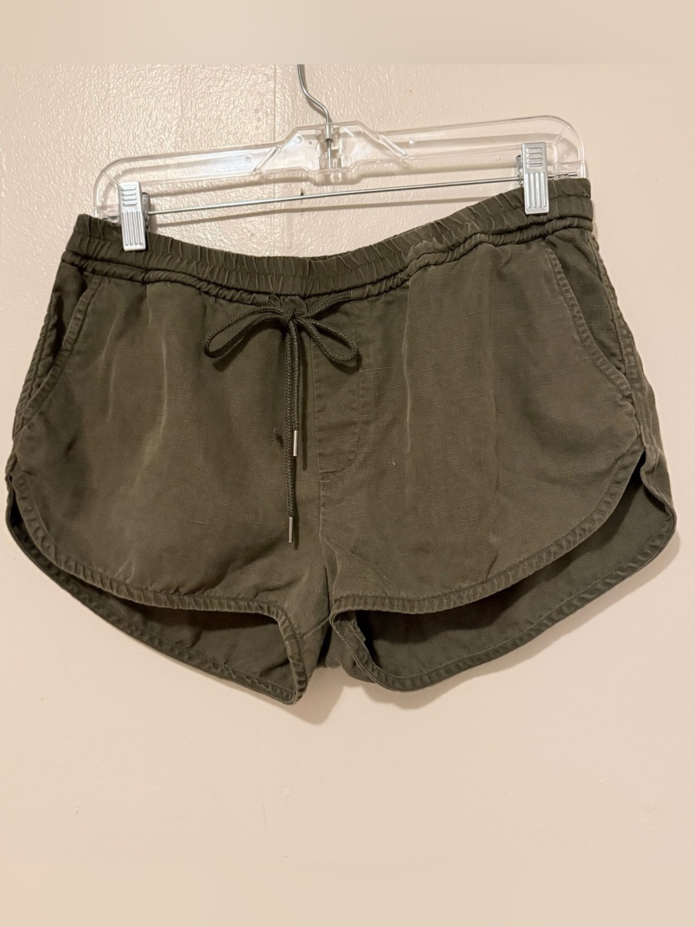 Aritzia Olive Green Drawstring Athletic Shorts